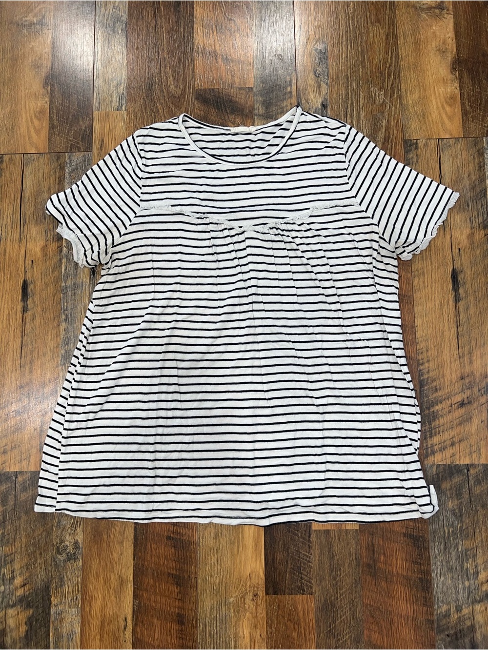 First Looks White and Black Striped Short-Sleeve Tee